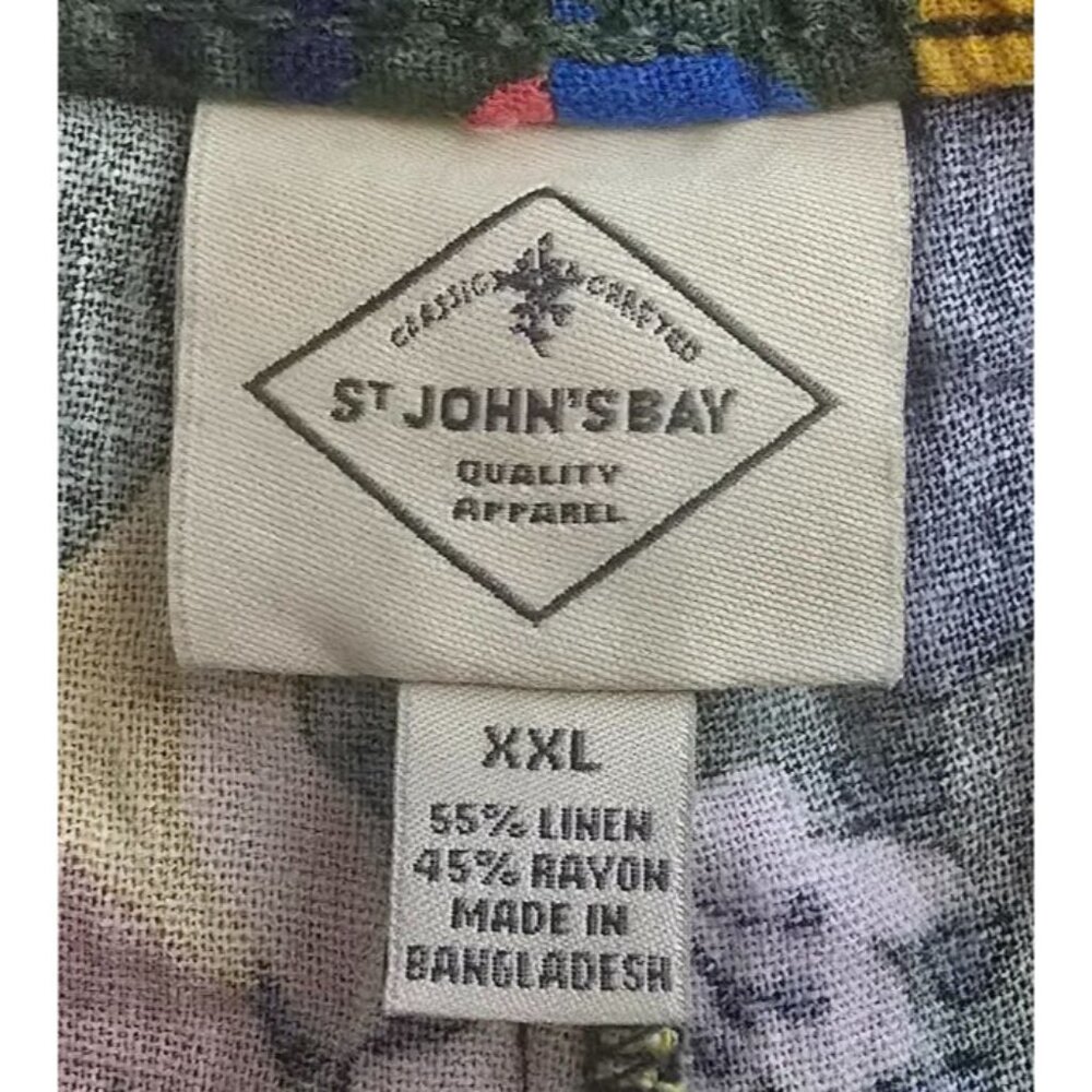 St Johns Bay Womens Floral Linen-Blend Shorts XXL - Picture 5 of 5